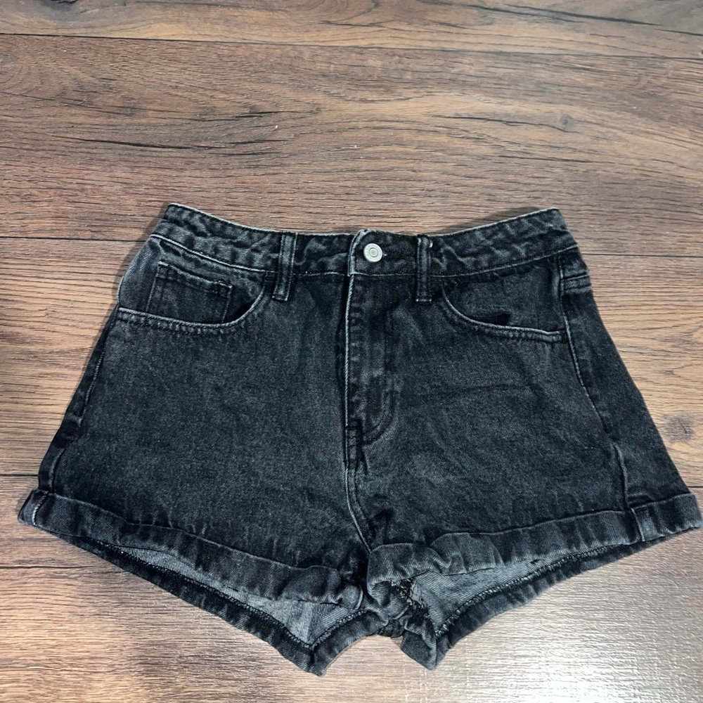 size 26 black pacsun mom shorts